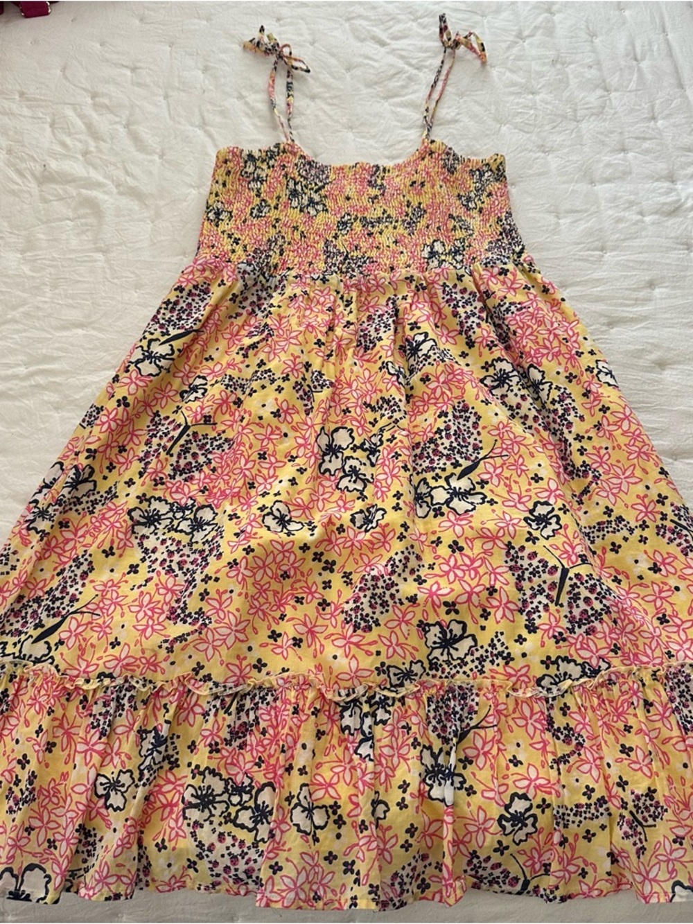 Lilly Pulitzer Yellow Pink Floral Midi Sundress